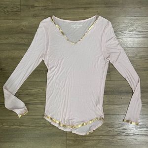 Zadig and Voltaire size S pink with gold trim long sleeve tee